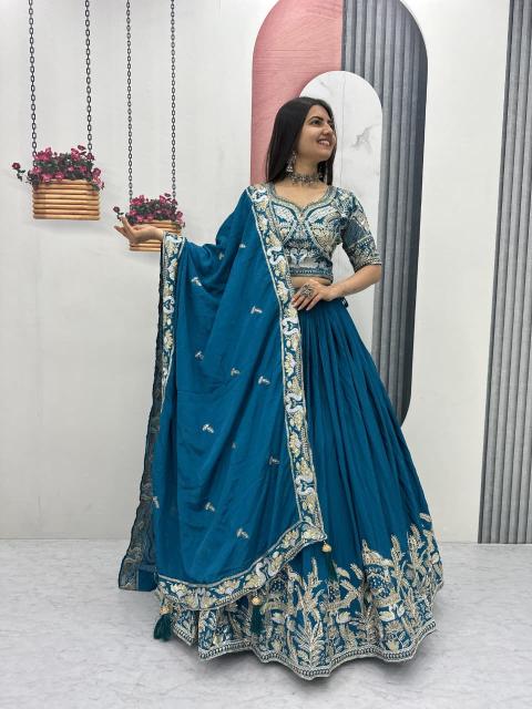 Tapi 311 chinon Blue Designer lehenga choli in Pune